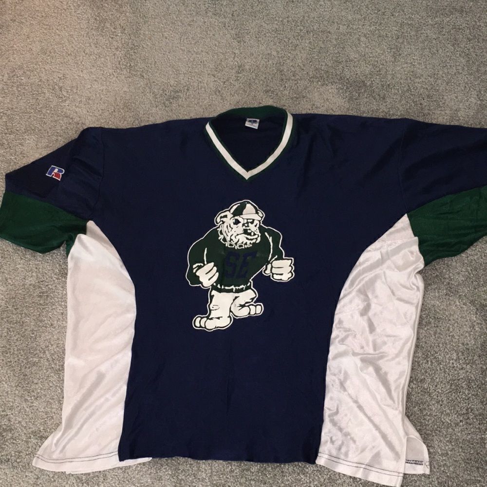 Southeast Raleigh high school vintage retro 🏀 shooter jersey shirt bulldogs 46